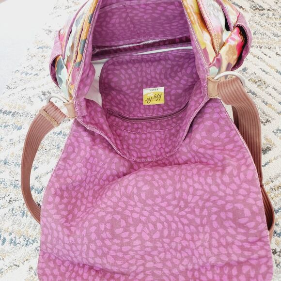 VTG Fossil Key Per Tote Laptop Messenger Diaper Bag Coated Geometric Printed Y2K - Picture 3 of 11